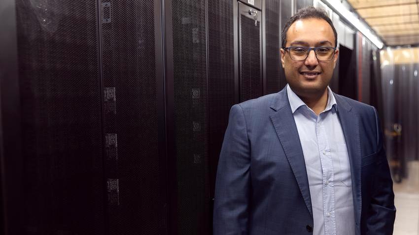 man standing in data center